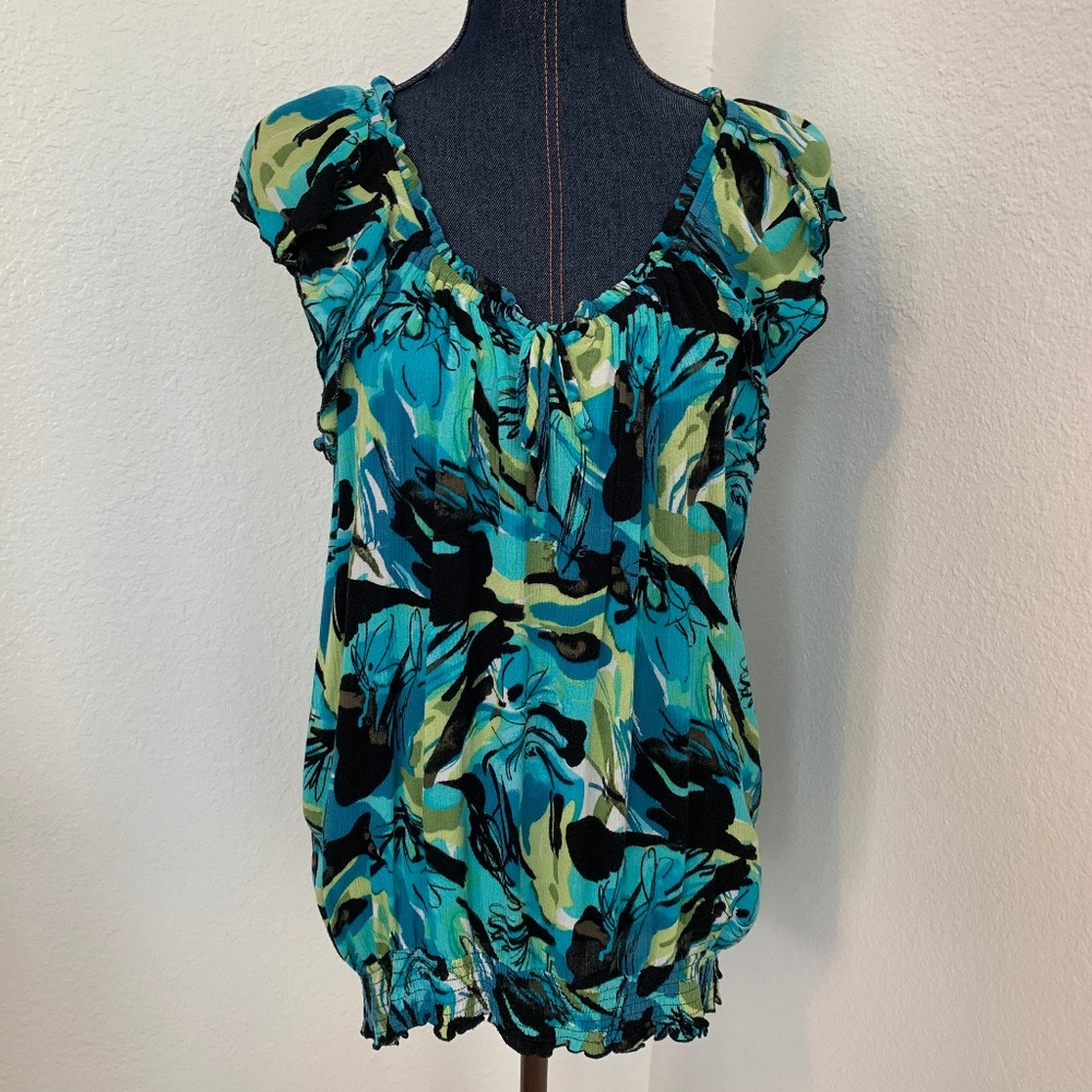 Brina & Em Blue/Black/Green Blouse